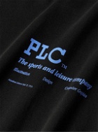 Pasadena Leisure Club - Company Logo-Print Garment-Dyed Combed Cotton-Jersey T-Shirt - Black