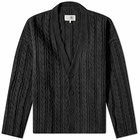 MM6 Maison Margiela Men's Cable Knit Cardigan in Black