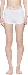 Versace Underwear White Greca Border Boy Shorts