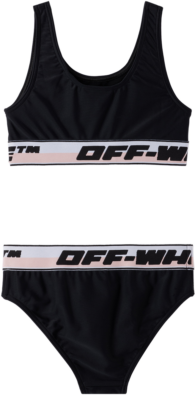 Off-White Kids Black Band Bikini