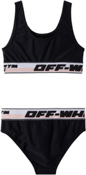 Off-White Kids Black Band Bikini