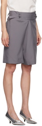 132 5. ISSEY MIYAKE Gray Flat Shorts