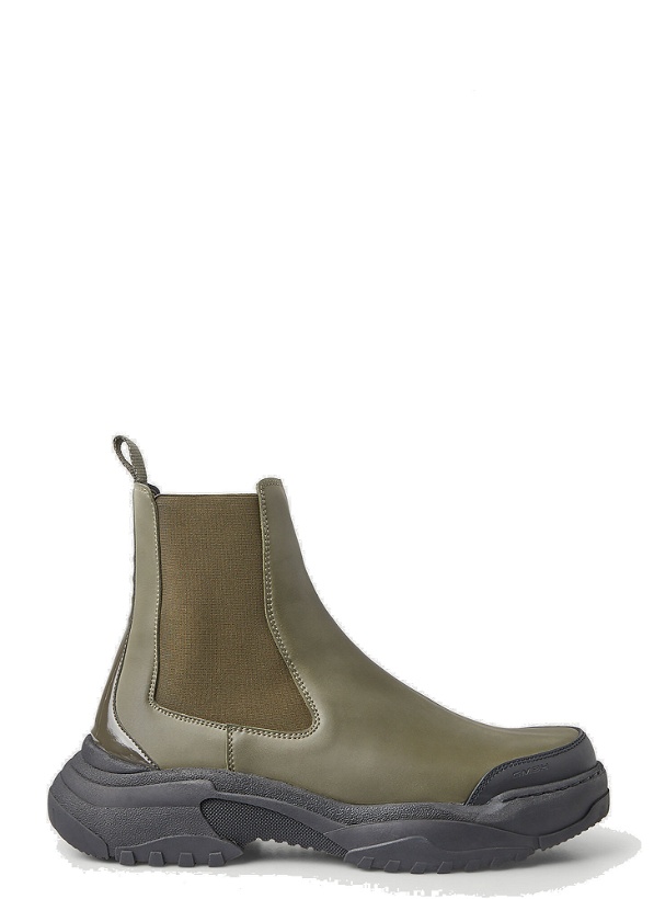 Photo: Faux-Leather Chelsea Boots in Khaki