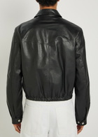 Lemaire Leather Biker Jacket Black