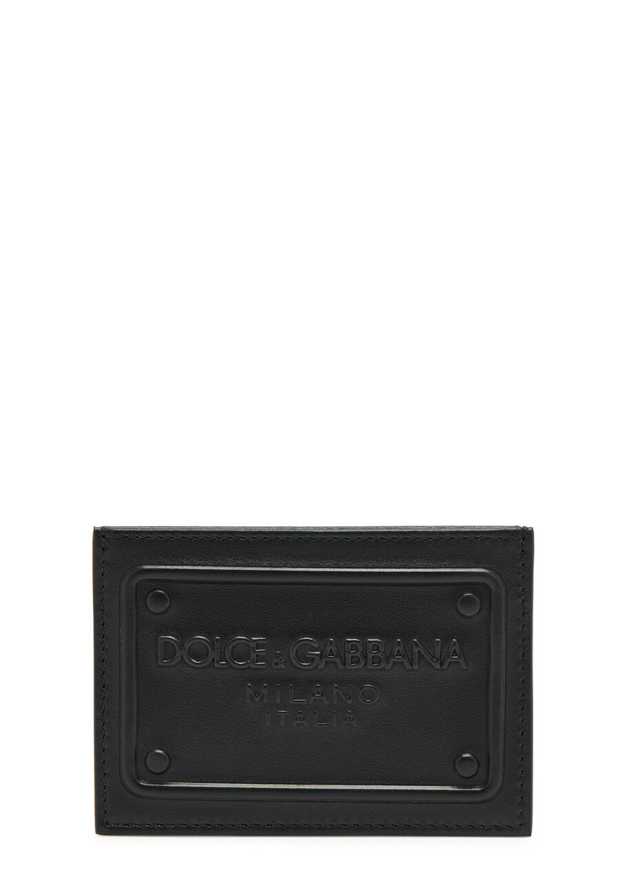 Dolce & Gabbana Elegant Black Leather Logo Plaque Holder Catalogue Case
