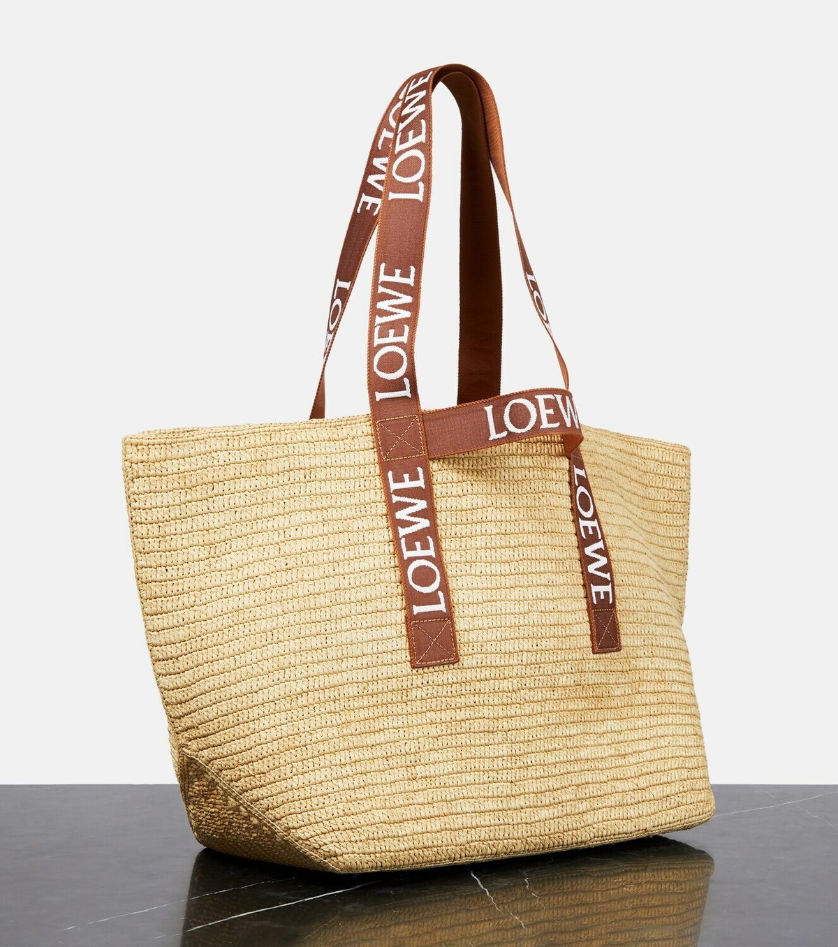 Loewe - Fold raffia tote bag