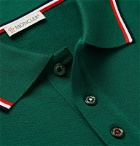 Moncler - Logo-Appliquéd Striped Cotton-Piqué Polo Shirt - Green
