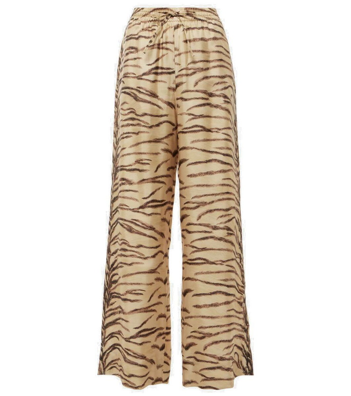 Photo: Stella McCartney Printed high-rise silk wide-leg pants