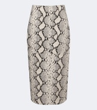 Róhe Snake-effect leather midi skirt