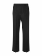 Valentino Garavani - Straight-Leg Pleated Grain de Poudre Wool Trousers - Black