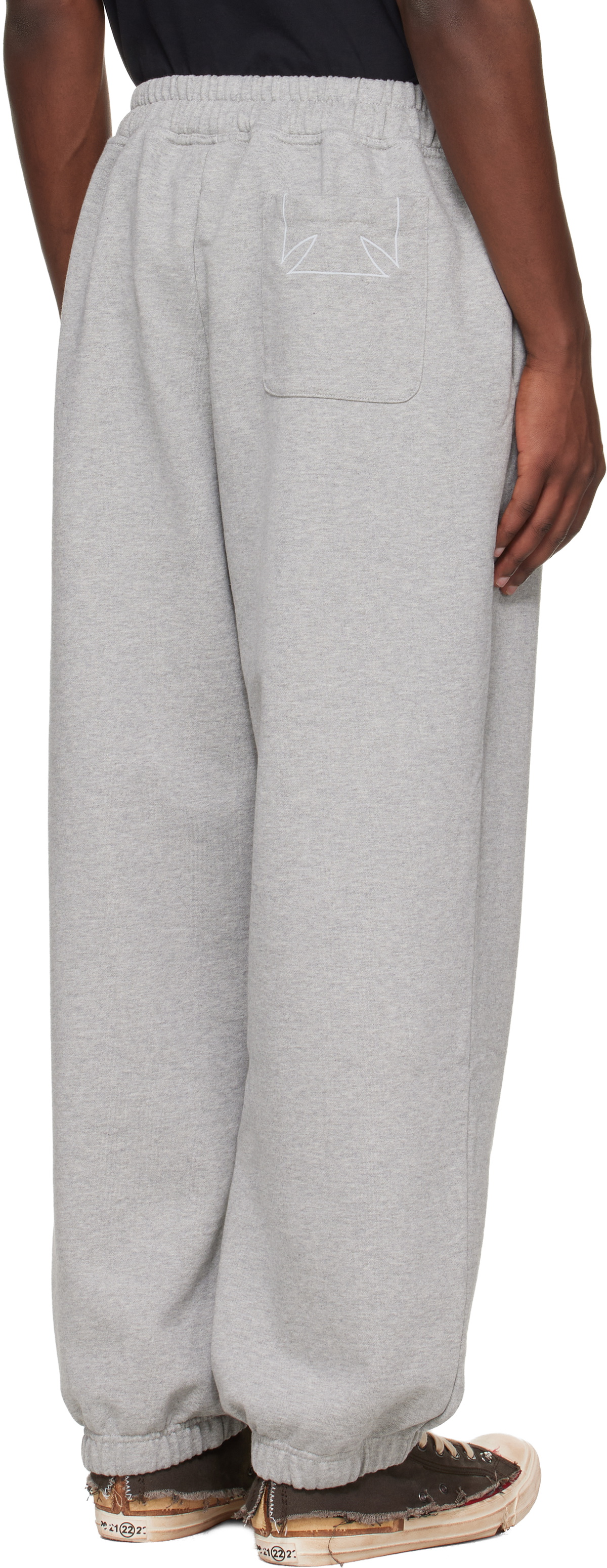 VETEMENTS Gray Biker Cross Logo Sweatpants