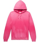 Sasquatchfabrix. - Distressed Logo-Print Fleece-Back Cotton-Blend Jersey Hoodie - Pink