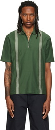 Palmes Green Panel S/S Zip Polo