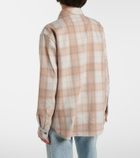 God's True Cashmere Champagne Tartan cashmere shirt with emerald
