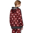 Dolce and Gabbana Red and Black Logo Crown Hoodie