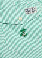Polo Ralph Lauren Striped Embroidered Seersucker Swim Shorts Green