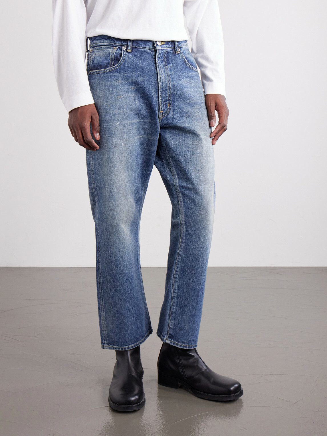 Beams Plus - Straight-Leg Paint-Splattered Jeans - Blue