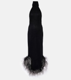 Oséree Lumière Plumage halterneck maxi dress