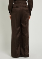 Gabriela Hearst Vargas Belted Silk Trousers Dark Brown