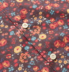 Kiton - Slim-Fit Floral-Print Cotton-Poplin Shirt - Brown