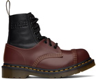 MM6 Maison Margiela Burgundy & Black Dr. Martens Edition 1460 Twist ST Boots