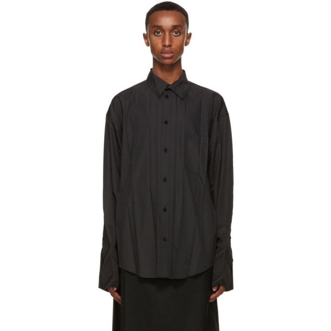 Photo: Balenciaga Black Plisse Shirt