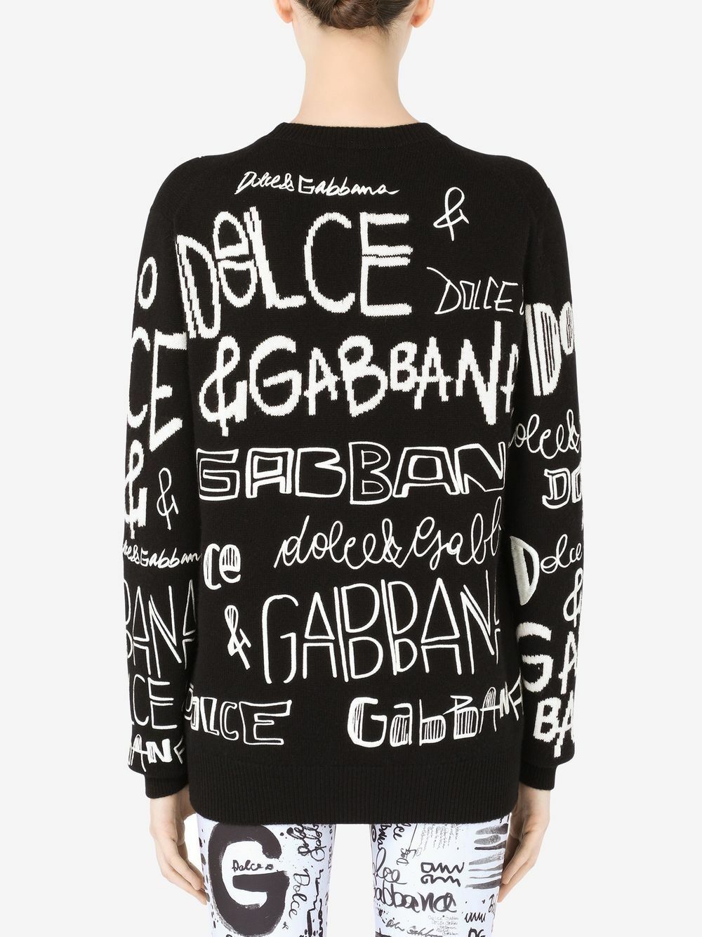 Dolce & Gabbana Black DG Heaven Crew Neck Pullover Sweater main image 1