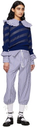 Comme des Garçons Girl Navy & White Striped Trousers