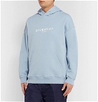 Givenchy - Logo-Print Loopback Cotton-Jersey Hoodie - Light blue