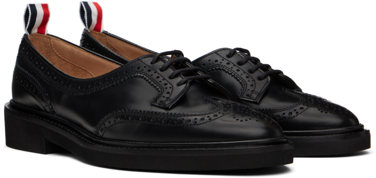 Thom Browne Black Low Throat Wingtip Derbys