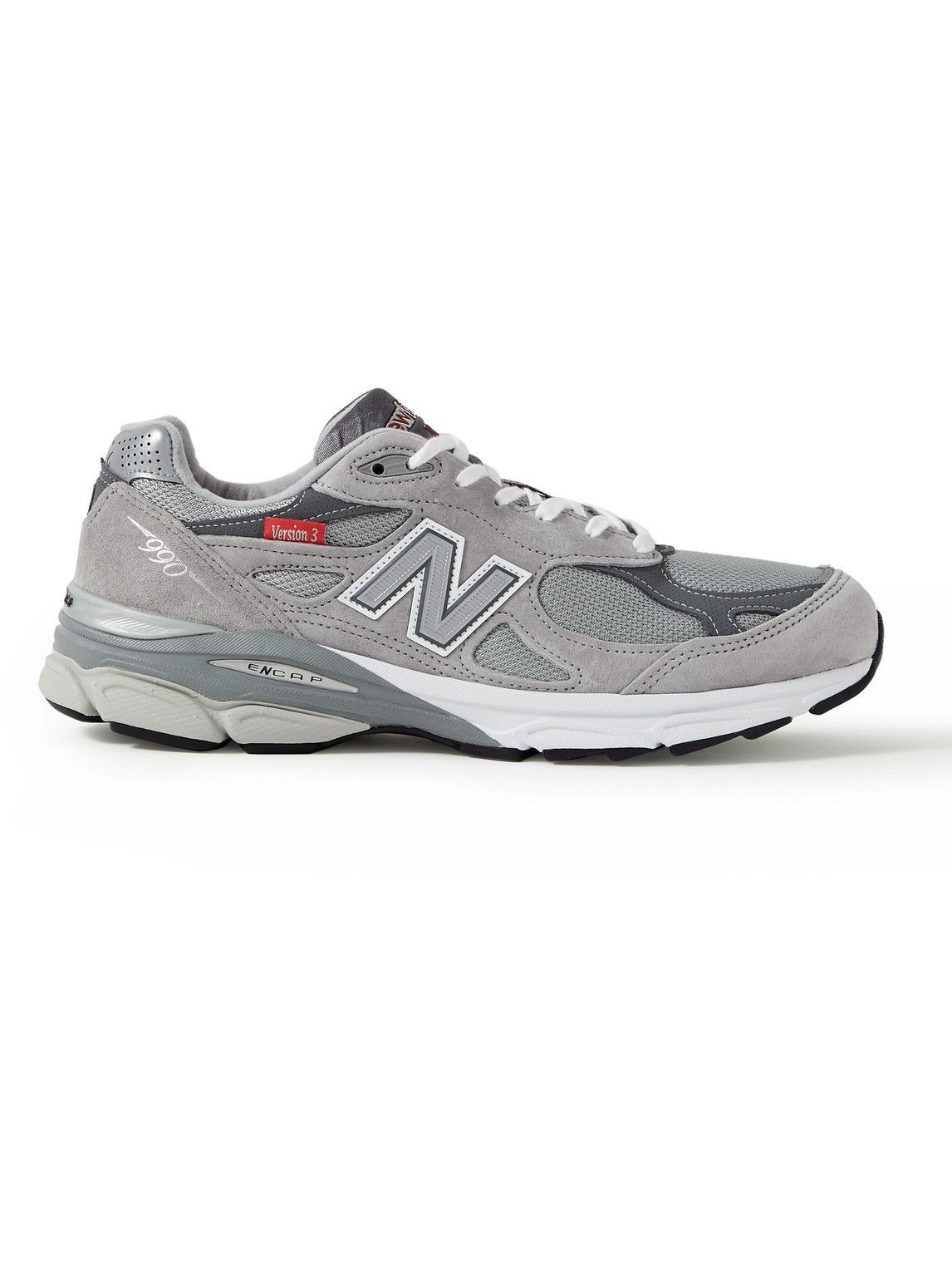 New Balance - 990v3 Suede and Mesh Sneakers - Gray