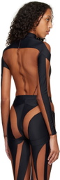Mugler Black Illusion Sheer Bodysuit