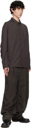 DEVOA Brown Poplin Shirt