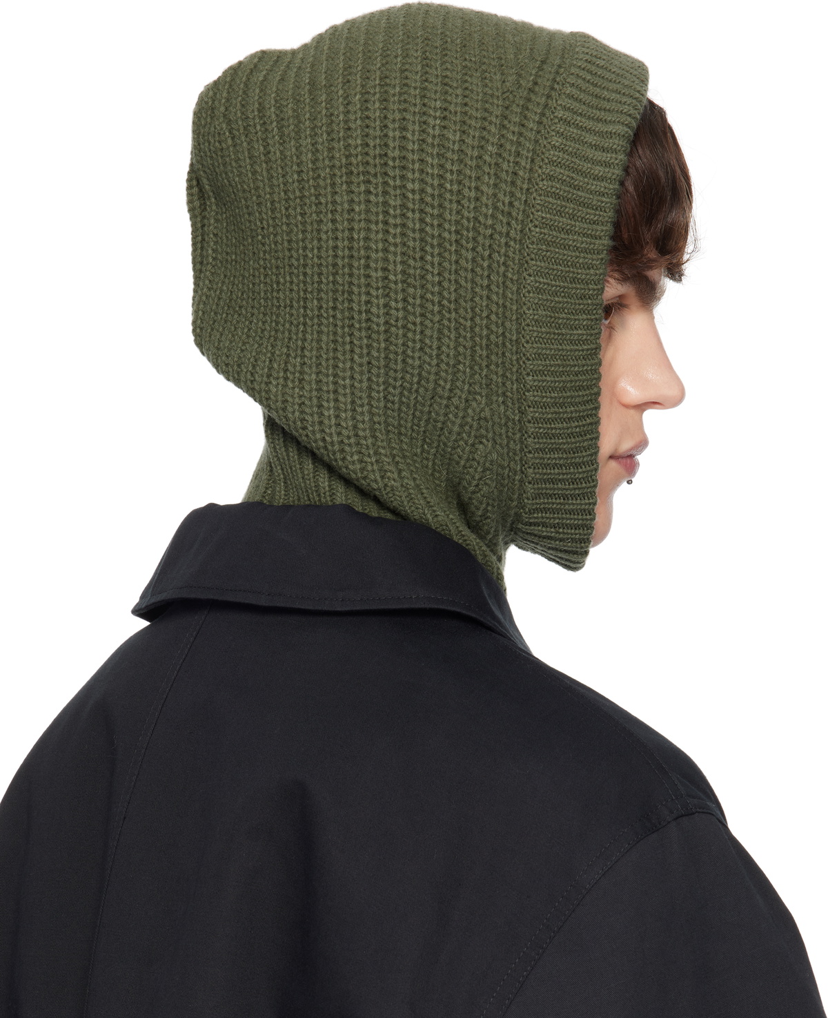 LEMAIRE Green Hood Lambswool Balaclava Lemaire
