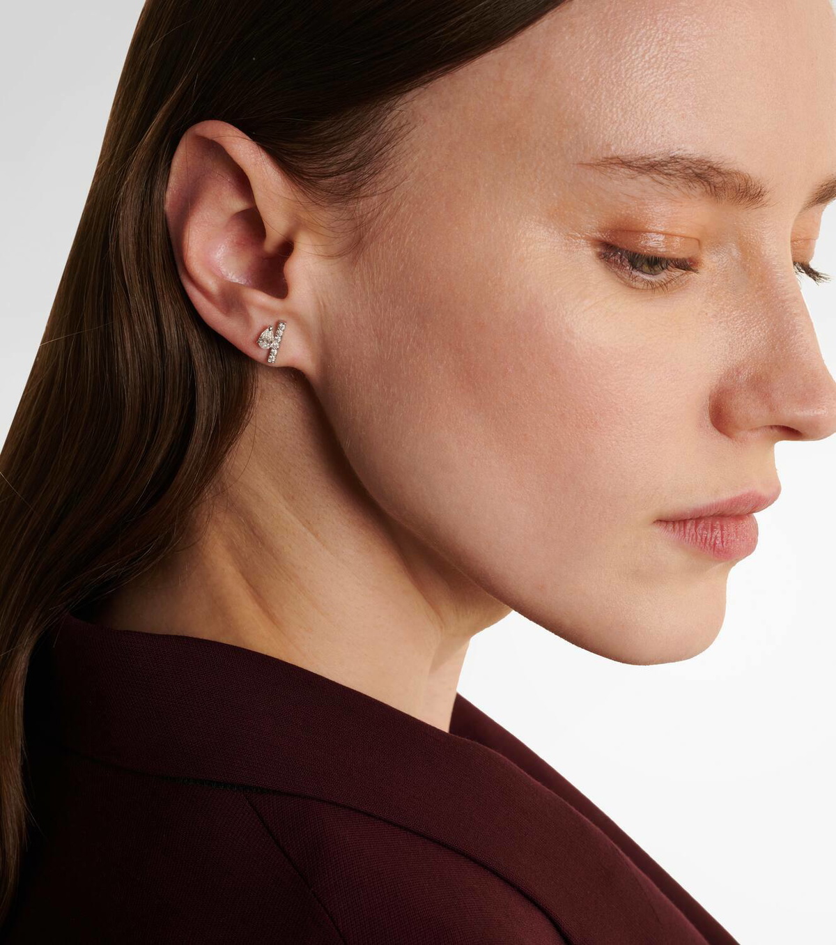 Repossi Serti Sur Vide 18kt white gold single earring with diamonds