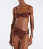Christopher Esber Embellished ruched bikini top