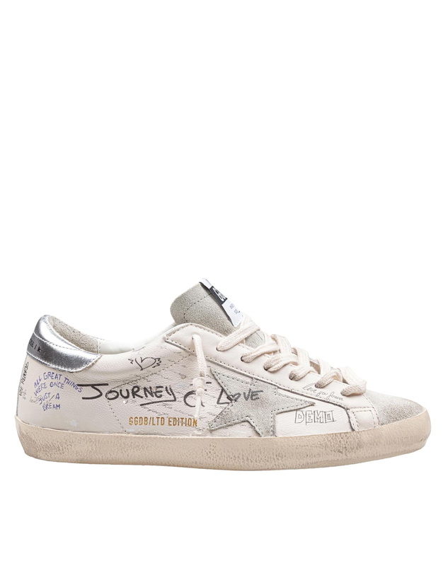 Photo: Golden Goose Super Star Sneakers In Leather And Suede Color White And Silver