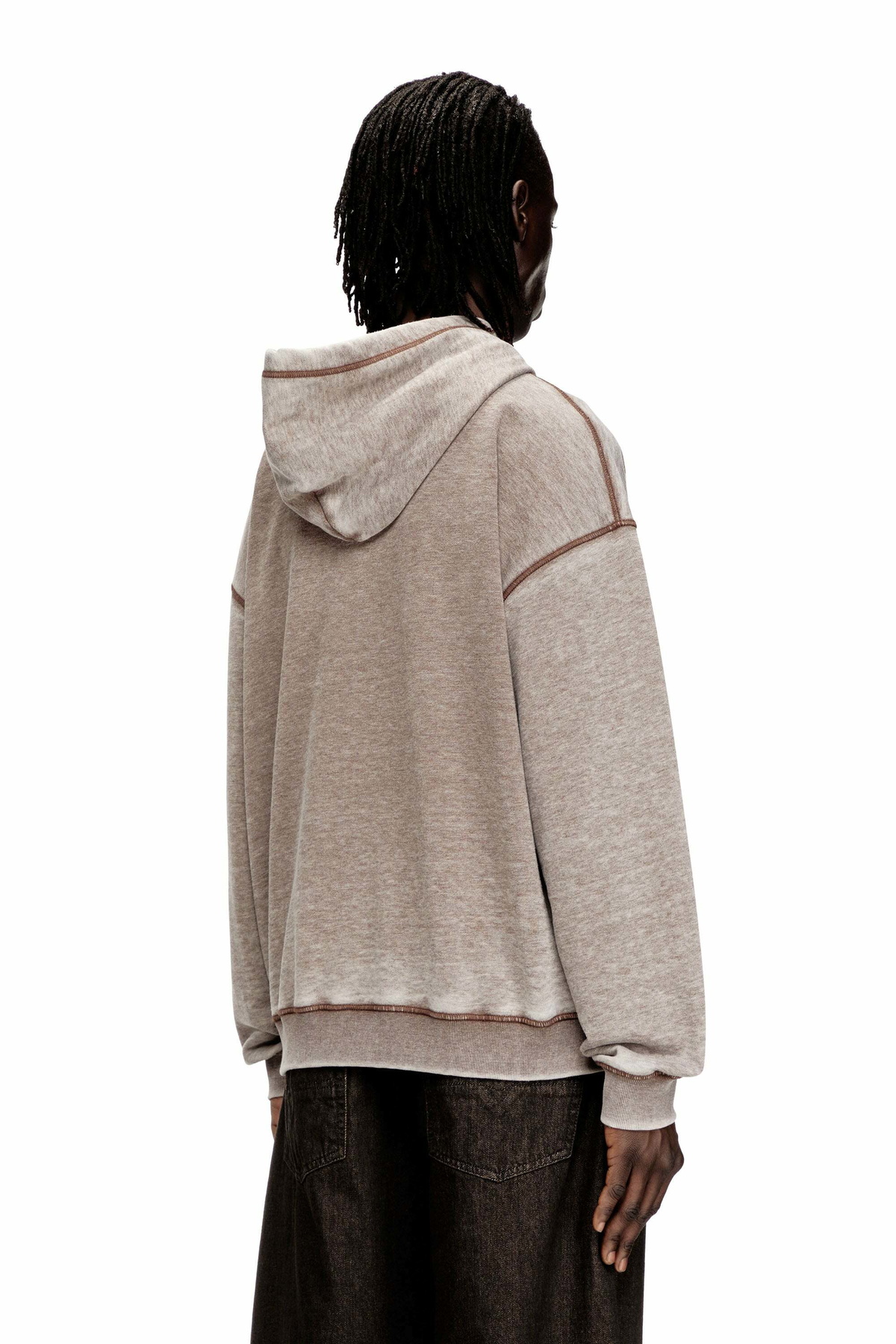 Diesel Hoodie with print and studs - Sweaters Mens in Multicolor