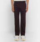 Balenciaga - Slim-Fit Checked Twill Trousers - Men - Claret