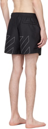 Off-White Black Diag Outline Swim Shorts