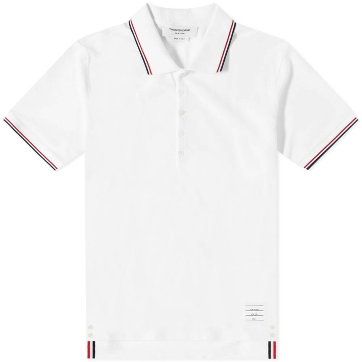 Photo: Thom Browne Men's Tipped Polo Shirt in White