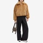 Good American Women's Faux Fur Oversized Collared Coat in Warm Caramel