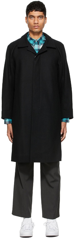 Photo: OVERCOAT Black Wool Melton Soutien Coat