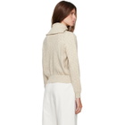 Cordera Off-White Flecked Cotton Zip-Up Sweater