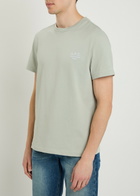 A.P.C. Logo-embroidered Cotton T-shirt Light Grey