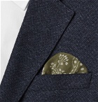 Drake's - Printed Cotton and Silk-Blend Pocket Square - Green