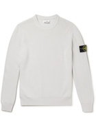 Stone Island - Ribbed Logo-Appliquéd Cotton Sweater - Neutrals