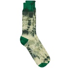 YMC Men's Tie Dye Socks in Green