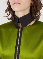 Contrast Collar and Cuff Dress in Green
