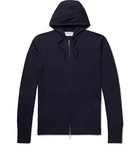 Officine Generale - Virgin Wool Zip-Up Hoodie - Navy